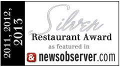 Bruno Raleigh listed as one of Raleigh's Silver Award Restaurants of 2013 by the News and Observer's Greg Cox